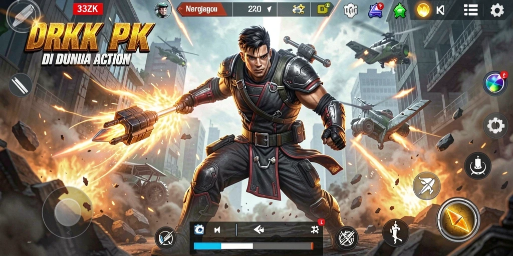 Tampilan gameplay action yang mendebarkan di 33ZK.