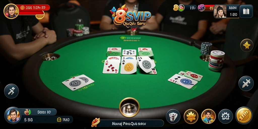 Screenshot gameplay 8SVIP menampilkan aksi QiuQiu yang seru.