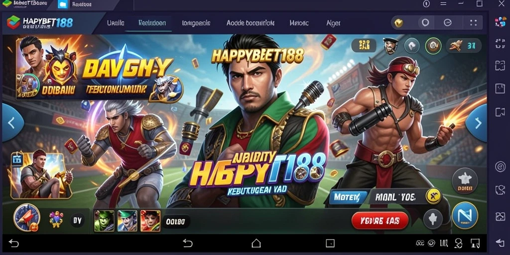 Tampilan antarmuka utama aplikasi HAPPYBET188 yang menampilkan fitur Utility.