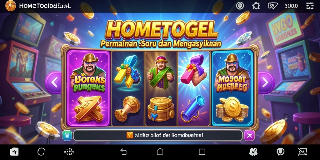 Tampilan gameplay <strong>HOMETOGEL</strong> yang menakjubkan dan penuh aksi.
