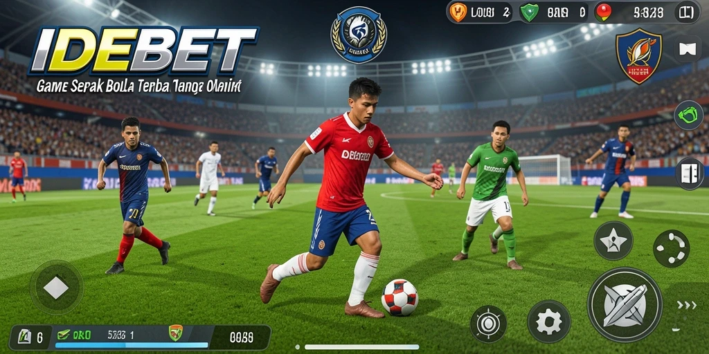 Tampilan gameplay sepak bola yang menarik dan menantang.
