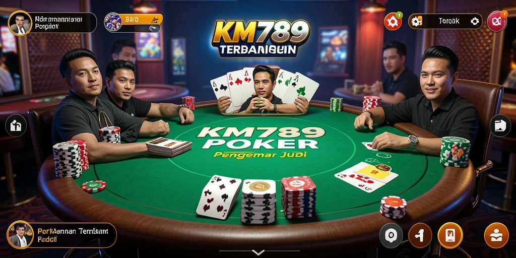 Tampilan gameplay poker yang seru dan mendebarkan di KM789.