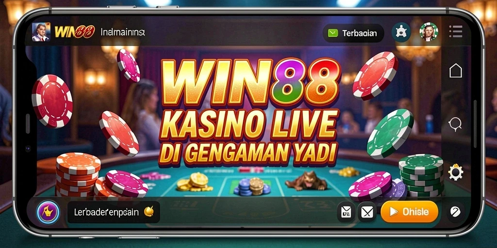 Screenshot gameplay WIN88 dengan dealer langsung di meja permainan.